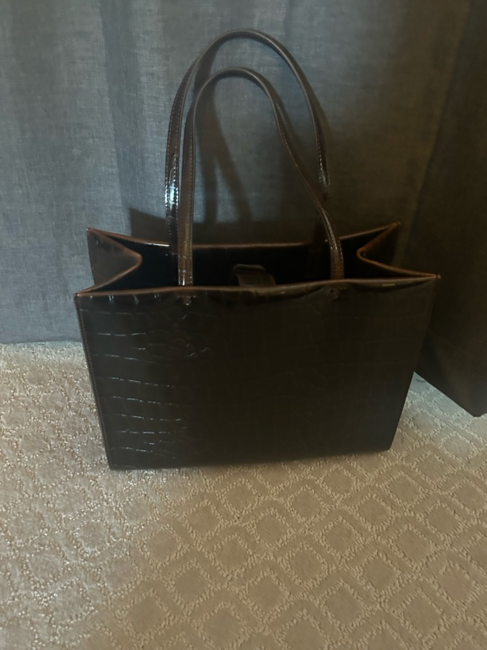 NWOT TORY BURCH ELLA croc embossed small tote. - Picture 16 of 16